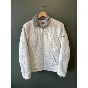 Columbia Womens White Quilted Full Zip Omni Heat Snow Jacket Interchange Small